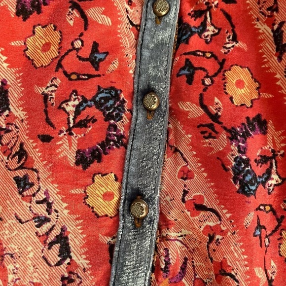 Soft Surroundings‎ Brynn Pink Floral Paisley Button Front Tunic Top Shirt small - Picture 5 of 9